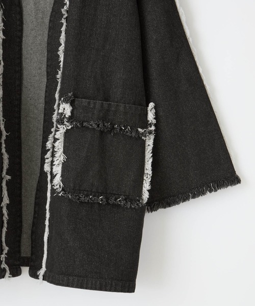 byYOUANCE（バイユアンス）の「フリンジデニムジャケット（デニムジャケット・レディース・ブラック/インディゴブルー/その他1・FREE）」の9枚目の写真