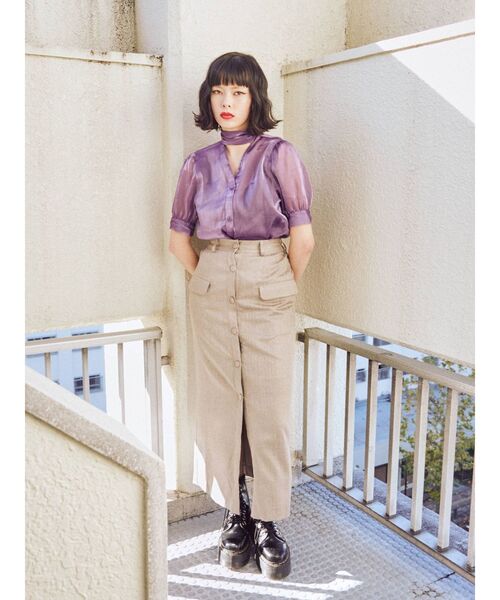 jouetie(ジュエティ)の「ジャケットライクスカート(スカート・レディース・ブラック/ベージュ/ピンク/ブルー・MEDIUM)」の8枚目の写真