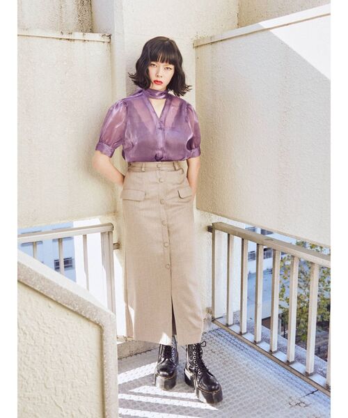 jouetie(ジュエティ)の「ジャケットライクスカート(スカート・レディース・ブラック/ベージュ/ピンク/ブルー・MEDIUM)」の20枚目の写真