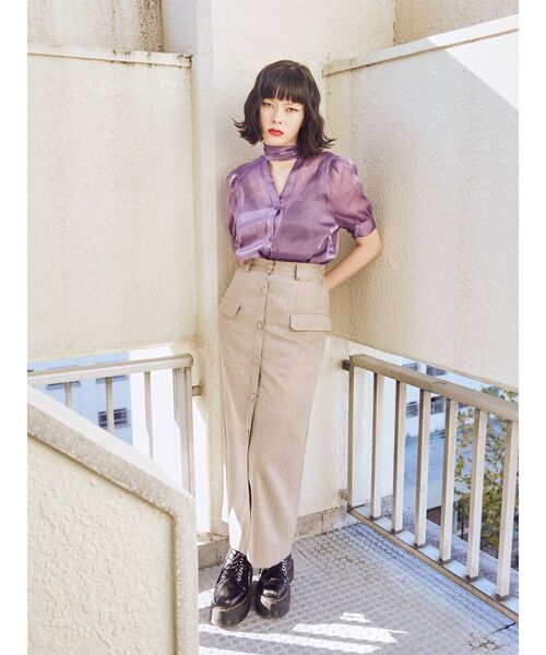 jouetie(ジュエティ)の「ジャケットライクスカート(スカート・レディース・ブラック/ベージュ/ピンク/ブルー・MEDIUM)」の13枚目の写真