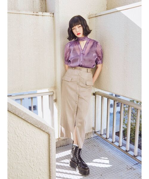 jouetie(ジュエティ)の「ジャケットライクスカート(スカート・レディース・ブラック/ベージュ/ピンク/ブルー・MEDIUM)」の6枚目の写真