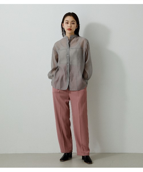 BANDNECKSHEERSHIRT/バンドネックシアーシャツ