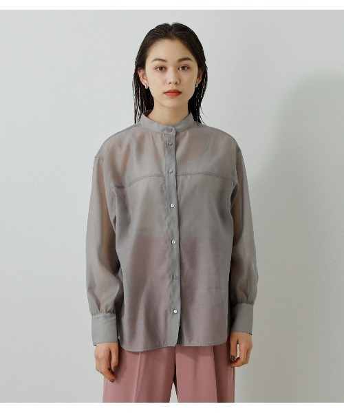 BANDNECKSHEERSHIRT/バンドネックシアーシャツ