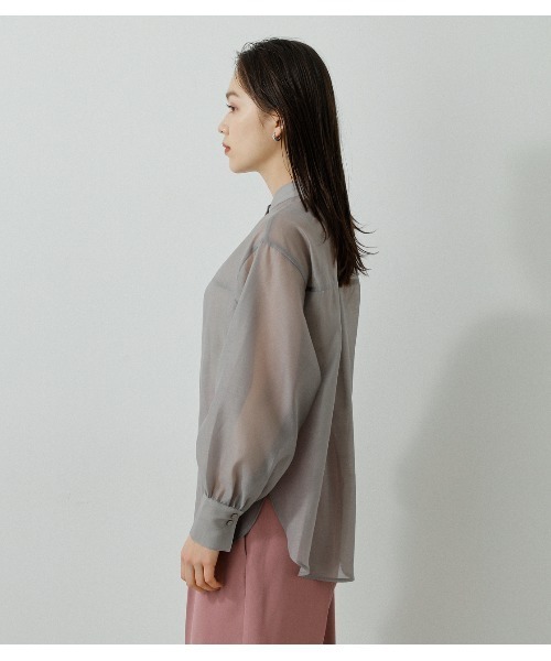 BANDNECKSHEERSHIRT/バンドネックシアーシャツ