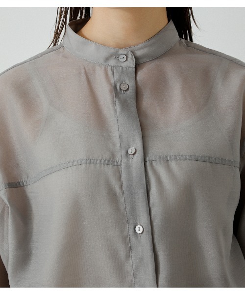 BANDNECKSHEERSHIRT/バンドネックシアーシャツ