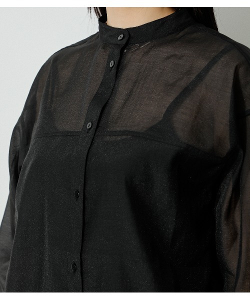 BANDNECKSHEERSHIRT/バンドネックシアーシャツ