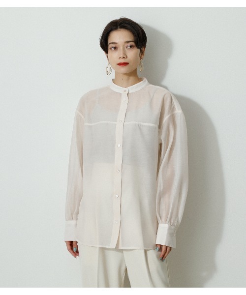 BANDNECKSHEERSHIRT/バンドネックシアーシャツ