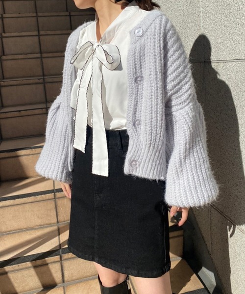 one after another NICE CLAUP（ワンアフターアナザーナイスクラップ）の「WEB限定　前後2WAYフリルボウタイブラウス（シャツ/ブラウス・レディース・オフホワイト/ホワイト系その他/モカ/ライトベージュ・FREE）」の7枚目の写真