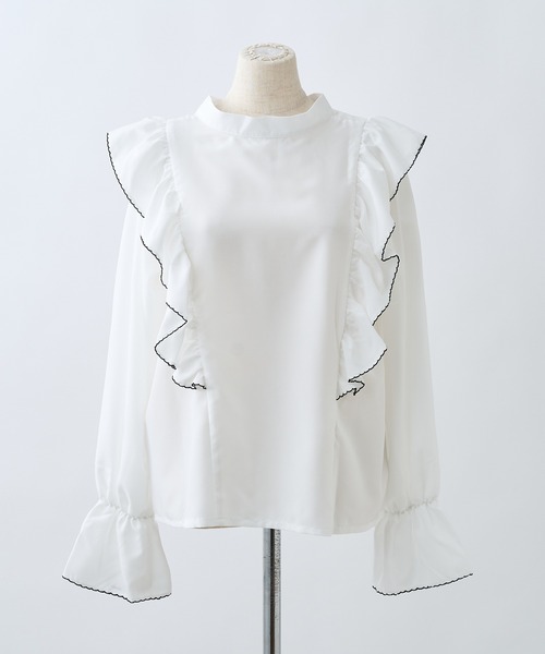 one after another NICE CLAUP（ワンアフターアナザーナイスクラップ）の「WEB限定　前後2WAYフリルボウタイブラウス（シャツ/ブラウス・レディース・オフホワイト/ホワイト系その他/モカ/ライトベージュ・FREE）」の22枚目の写真