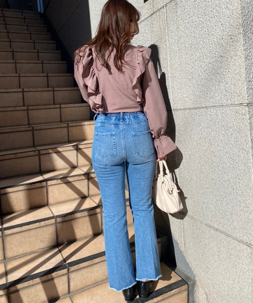 one after another NICE CLAUP（ワンアフターアナザーナイスクラップ）の「WEB限定　前後2WAYフリルボウタイブラウス（シャツ/ブラウス・レディース・オフホワイト/ホワイト系その他/モカ/ライトベージュ・FREE）」の13枚目の写真