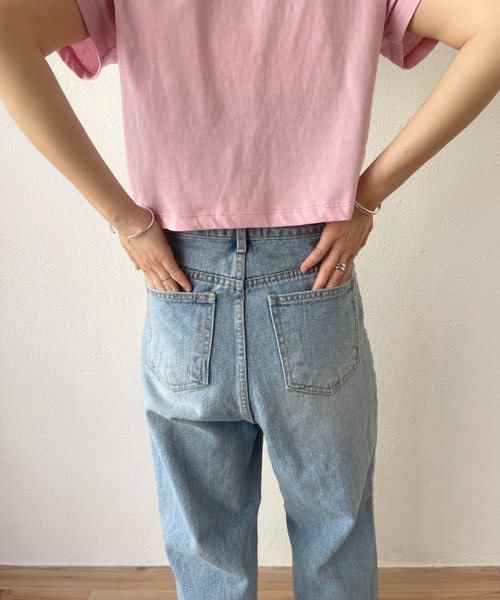 wee9s(ウィークス)の「daily daily compact tee / デイリーデイリークロップド丈コンパクトティー(Tシャツ/カットソー・レディース・ピンク/ブルー/ホワイト/レッド/ブラック・FREE)」の16枚目の写真