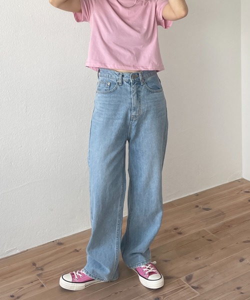 wee9s(ウィークス)の「daily daily compact tee / デイリーデイリークロップド丈コンパクトティー(Tシャツ/カットソー・レディース・ピンク/ブルー/ホワイト/レッド/ブラック・FREE)」の17枚目の写真