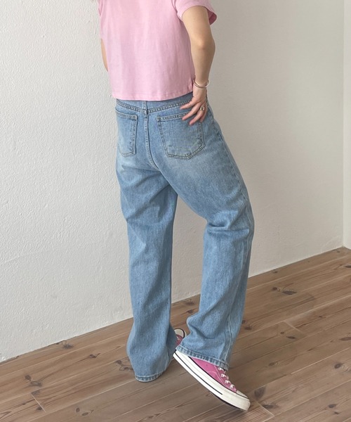 wee9s(ウィークス)の「daily daily compact tee / デイリーデイリークロップド丈コンパクトティー(Tシャツ/カットソー・レディース・ピンク/ブルー/ホワイト/レッド/ブラック・FREE)」の18枚目の写真