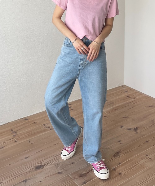 wee9s(ウィークス)の「daily daily compact tee / デイリーデイリークロップド丈コンパクトティー(Tシャツ/カットソー・レディース・ピンク/ブルー/ホワイト/レッド/ブラック・FREE)」の19枚目の写真