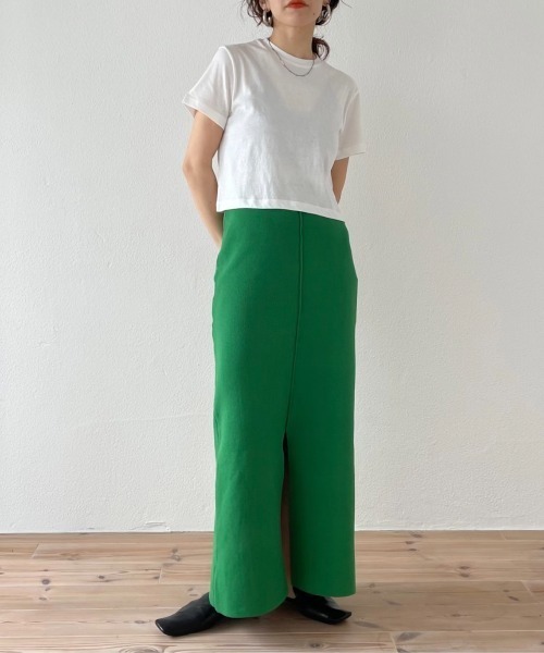 wee9s(ウィークス)の「daily daily compact tee / デイリーデイリークロップド丈コンパクトティー(Tシャツ/カットソー・レディース・ピンク/ブルー/ホワイト/レッド/ブラック・FREE)」の8枚目の写真