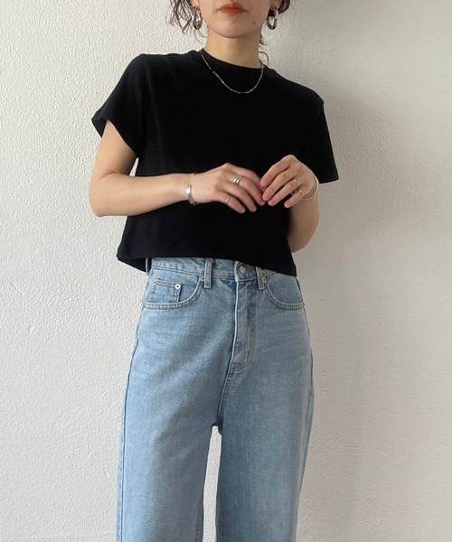 wee9s(ウィークス)の「daily daily compact tee / デイリーデイリークロップド丈コンパクトティー(Tシャツ/カットソー・レディース・ピンク/ブルー/ホワイト/レッド/ブラック・FREE)」の22枚目の写真