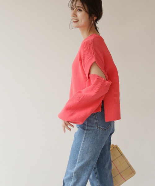 frames RAY CASSIN(フレームスレイカズン)の「WEB限定 ベスト着用可 3袖取り外し3WAYカラーニット(ニット/セーター・レディース・ピンク/イエロー/イエロー×グリーン・FREE)」の3枚目の写真