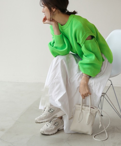 frames RAY CASSIN(フレームスレイカズン)の「WEB限定 ベスト着用可 3袖取り外し3WAYカラーニット(ニット/セーター・レディース・ピンク/イエロー/イエロー×グリーン・FREE)」の1枚目の写真