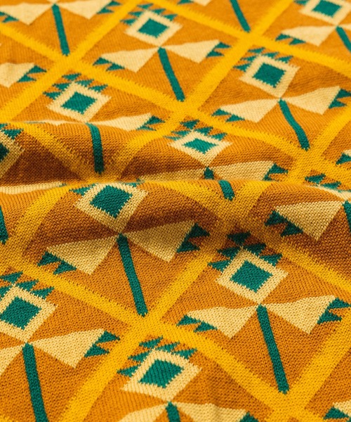 SASQUATCHfabrix.（サスクワァッチファブリックス）の「Sasquatchfabrix./サスクワッチファブリックス/FLOWER KNIT H/S POLO（ニット/セーター・メンズ・ブルー/マスタード・LARGE）」の6枚目の写真
