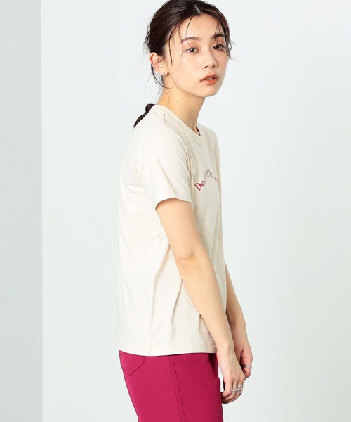 SOMETHING（サムシング）の「SOMETHING/サムシング フレンチメッセージ半袖Tシャツ（Tシャツ/カットソー・レディース・ネイビー/レッド/ベージュ・MEDIUM/LARGE）」の6枚目の写真