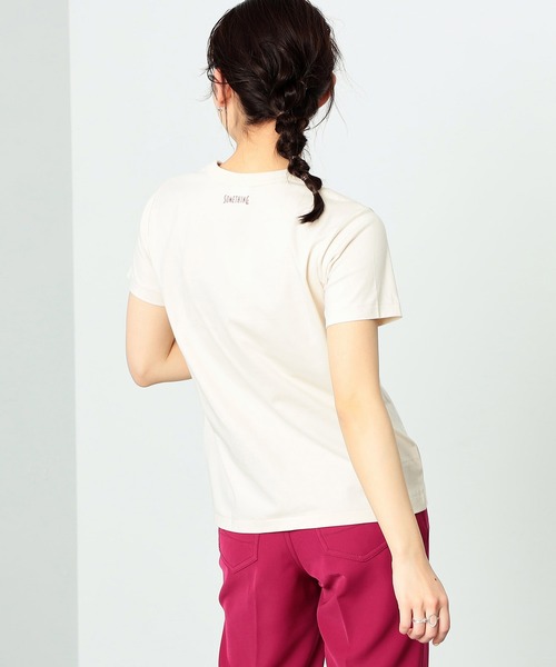 SOMETHING（サムシング）の「SOMETHING/サムシング フレンチメッセージ半袖Tシャツ（Tシャツ/カットソー・レディース・ネイビー/レッド/ベージュ・MEDIUM/LARGE）」の7枚目の写真