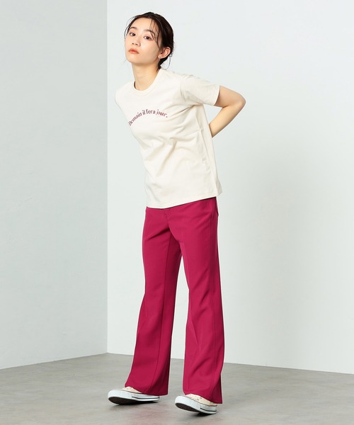 SOMETHING（サムシング）の「SOMETHING/サムシング フレンチメッセージ半袖Tシャツ（Tシャツ/カットソー・レディース・ネイビー/レッド/ベージュ・MEDIUM/LARGE）」の12枚目の写真