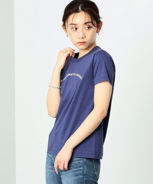 SOMETHING（サムシング）の「SOMETHING/サムシング フレンチメッセージ半袖Tシャツ（Tシャツ/カットソー・レディース・ネイビー/レッド/ベージュ・MEDIUM/LARGE）」の14枚目の写真