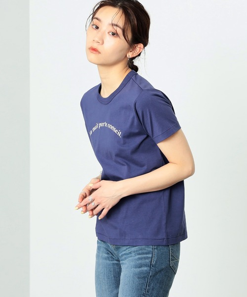 SOMETHING（サムシング）の「SOMETHING/サムシング フレンチメッセージ半袖Tシャツ（Tシャツ/カットソー・レディース・ネイビー/レッド/ベージュ・MEDIUM/LARGE）」の15枚目の写真