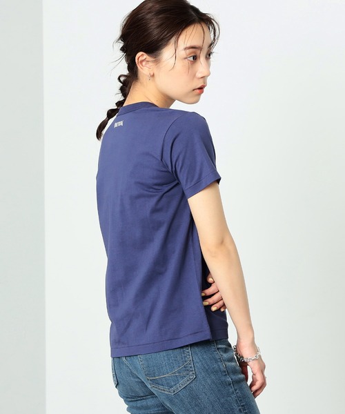 SOMETHING（サムシング）の「SOMETHING/サムシング フレンチメッセージ半袖Tシャツ（Tシャツ/カットソー・レディース・ネイビー/レッド/ベージュ・MEDIUM/LARGE）」の16枚目の写真