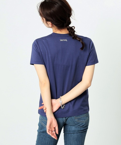 SOMETHING（サムシング）の「SOMETHING/サムシング フレンチメッセージ半袖Tシャツ（Tシャツ/カットソー・レディース・ネイビー/レッド/ベージュ・MEDIUM/LARGE）」の17枚目の写真
