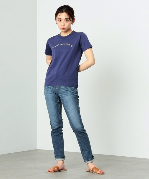 SOMETHING（サムシング）の「SOMETHING/サムシング フレンチメッセージ半袖Tシャツ（Tシャツ/カットソー・レディース・ネイビー/レッド/ベージュ・MEDIUM/LARGE）」の21枚目の写真