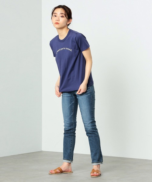 SOMETHING（サムシング）の「SOMETHING/サムシング フレンチメッセージ半袖Tシャツ（Tシャツ/カットソー・レディース・ネイビー/レッド/ベージュ・MEDIUM/LARGE）」の22枚目の写真