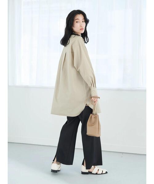 earth music&ecology（アースミュージックアンドエコロジー）の「バックスリットカラーワイドパンツ（その他パンツ・レディース・ブラック/イエロー/ライトグリーン/グレイッシュベージュ・S/M）」の11枚目の写真