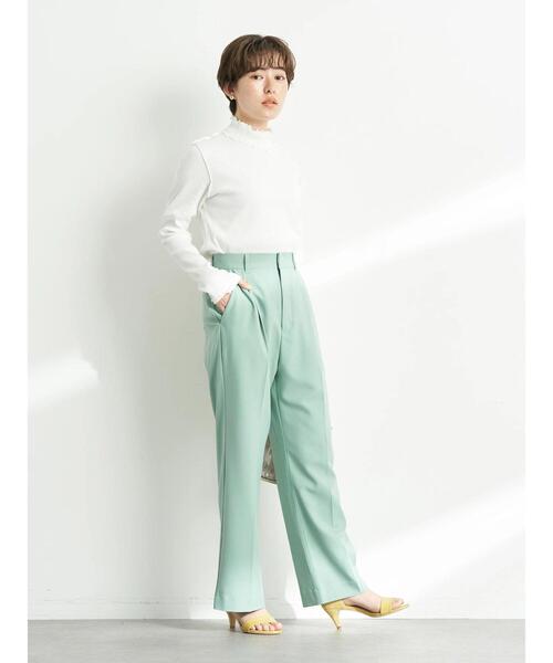 earth music&ecology（アースミュージックアンドエコロジー）の「バックスリットカラーワイドパンツ（その他パンツ・レディース・ブラック/イエロー/ライトグリーン/グレイッシュベージュ・S/M）」の13枚目の写真