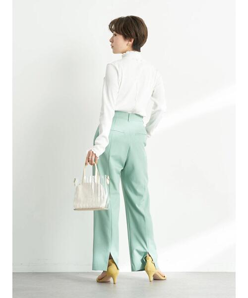 earth music&ecology（アースミュージックアンドエコロジー）の「バックスリットカラーワイドパンツ（その他パンツ・レディース・ブラック/イエロー/ライトグリーン/グレイッシュベージュ・S/M）」の14枚目の写真