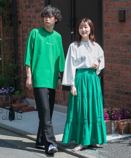 SENSE OF PLACE by URBAN RESEARCH(センスオブプレイスバイアーバンリサーチ)の「『ユニセックス』シシュウエクストラルーズTシャツ(5分袖)(Tシャツ/カットソー・メンズ・ブラック/オレンジ/ライトベージュ/ホワイト/グリーン・ONE)」の9枚目の写真