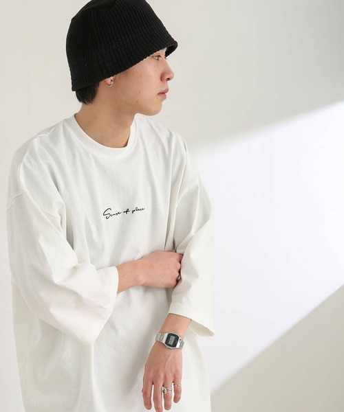 SENSE OF PLACE by URBAN RESEARCH(センスオブプレイスバイアーバンリサーチ)の「『ユニセックス』シシュウエクストラルーズTシャツ(5分袖)(Tシャツ/カットソー・メンズ・ブラック/オレンジ/ライトベージュ/ホワイト/グリーン・ONE)」の10枚目の写真