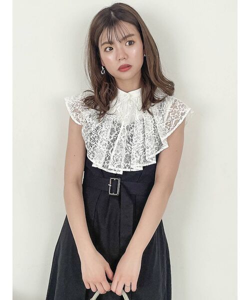 dazzlin（ダズリン）の「ノースリプリーツカラーブラウス（シャツ/ブラウス・レディース・その他1/グレー/オフホワイト・FREE）」の16枚目の写真