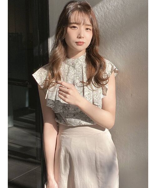 dazzlin（ダズリン）の「ノースリプリーツカラーブラウス（シャツ/ブラウス・レディース・その他1/グレー/オフホワイト・FREE）」の22枚目の写真