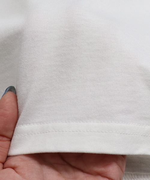 Pierrot(ピエロ)の「シルケットコットンTシャツ クルーネック(Tシャツ/カットソー・レディース・オフホワイト/ブラック/グレイッシュベージュ/ネイビー/ピンク・S/M/L)」の11枚目の写真