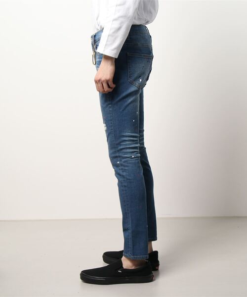 qwerty(クワーティ)の「QWERTY/クワーティ/denim/デニム/Splash damage denim(デニムパンツ・メンズ・インディゴブルー・SMALL/LARGE)」の2枚目の写真