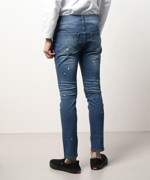 qwerty(クワーティ)の「QWERTY/クワーティ/denim/デニム/Splash damage denim(デニムパンツ・メンズ・インディゴブルー・SMALL/LARGE)」の3枚目の写真
