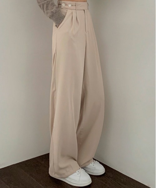 BEIDELLI（ベイデリー）の「[BELLIDE MADE] サイドダブルボタンスラックス（スラックス・レディース・ブラック/ベージュ・SMALL/MEDIUM/LARGE）」の10枚目の写真