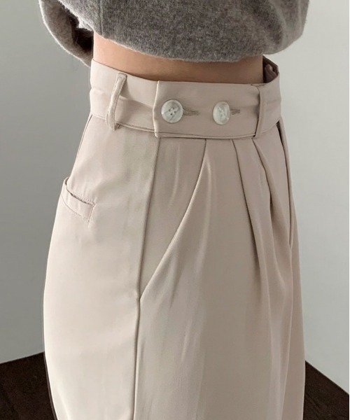 BEIDELLI（ベイデリー）の「[BELLIDE MADE] サイドダブルボタンスラックス（スラックス・レディース・ブラック/ベージュ・SMALL/MEDIUM/LARGE）」の12枚目の写真