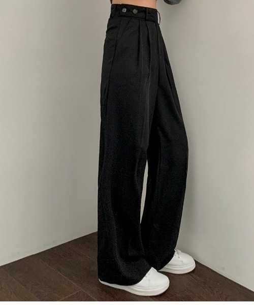 BEIDELLI（ベイデリー）の「[BELLIDE MADE] サイドダブルボタンスラックス（スラックス・レディース・ブラック/ベージュ・SMALL/MEDIUM/LARGE）」の7枚目の写真