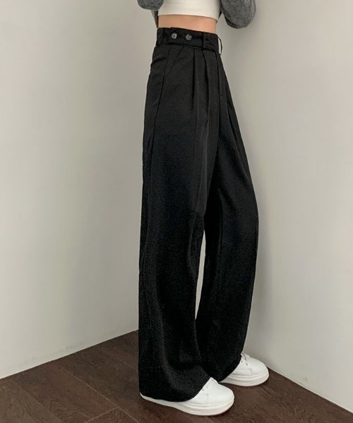 BEIDELLI（ベイデリー）の「[BELLIDE MADE] サイドダブルボタンスラックス（スラックス・レディース・ブラック/ベージュ・SMALL/MEDIUM/LARGE）」の4枚目の写真