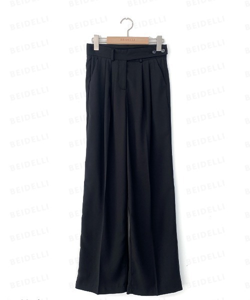 BEIDELLI（ベイデリー）の「[BELLIDE MADE] サイドダブルボタンスラックス（スラックス・レディース・ブラック/ベージュ・SMALL/MEDIUM/LARGE）」の17枚目の写真