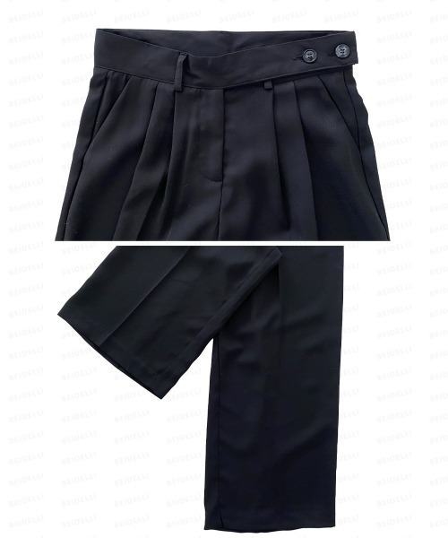 BEIDELLI（ベイデリー）の「[BELLIDE MADE] サイドダブルボタンスラックス（スラックス・レディース・ブラック/ベージュ・SMALL/MEDIUM/LARGE）」の20枚目の写真