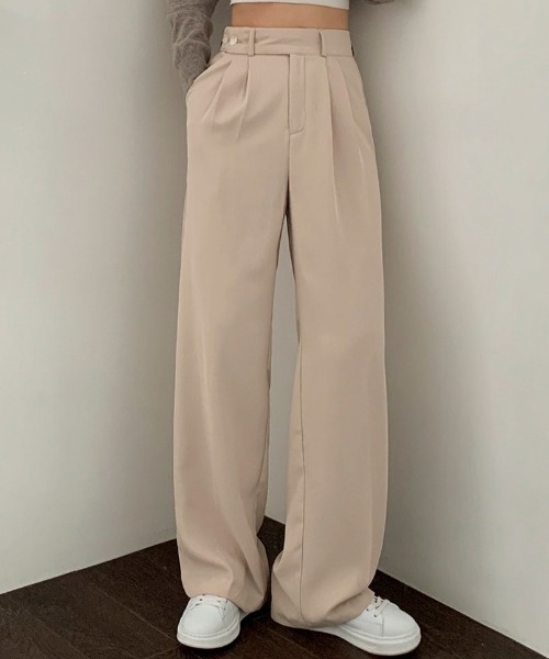 BEIDELLI（ベイデリー）の「[BELLIDE MADE] サイドダブルボタンスラックス（スラックス・レディース・ブラック/ベージュ・SMALL/MEDIUM/LARGE）」の9枚目の写真