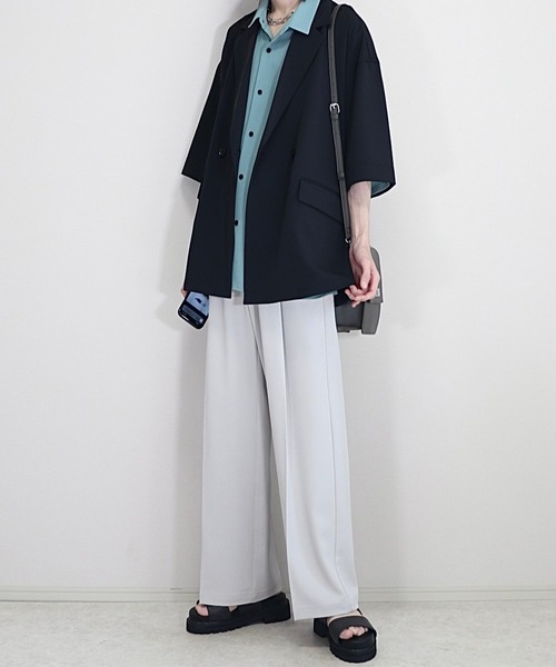 ドレープトロミ サイドジップダブルジャケット（テーラードジャケット）｜Loose/ルース（ルース）